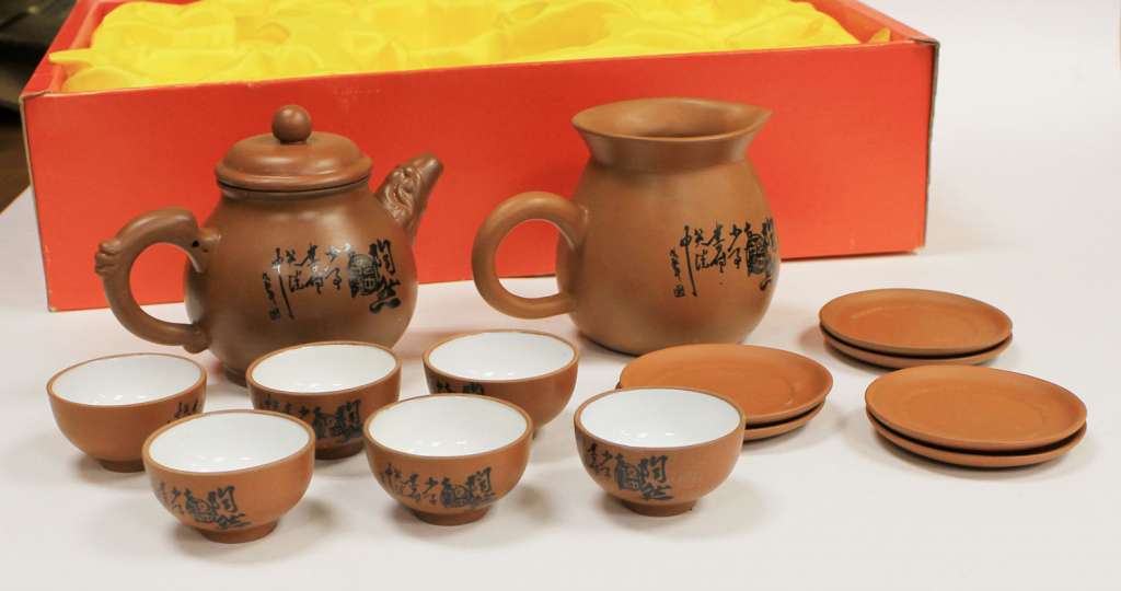 Набор для китайской чайной церемонии, красная глина, на 6 персон, новый